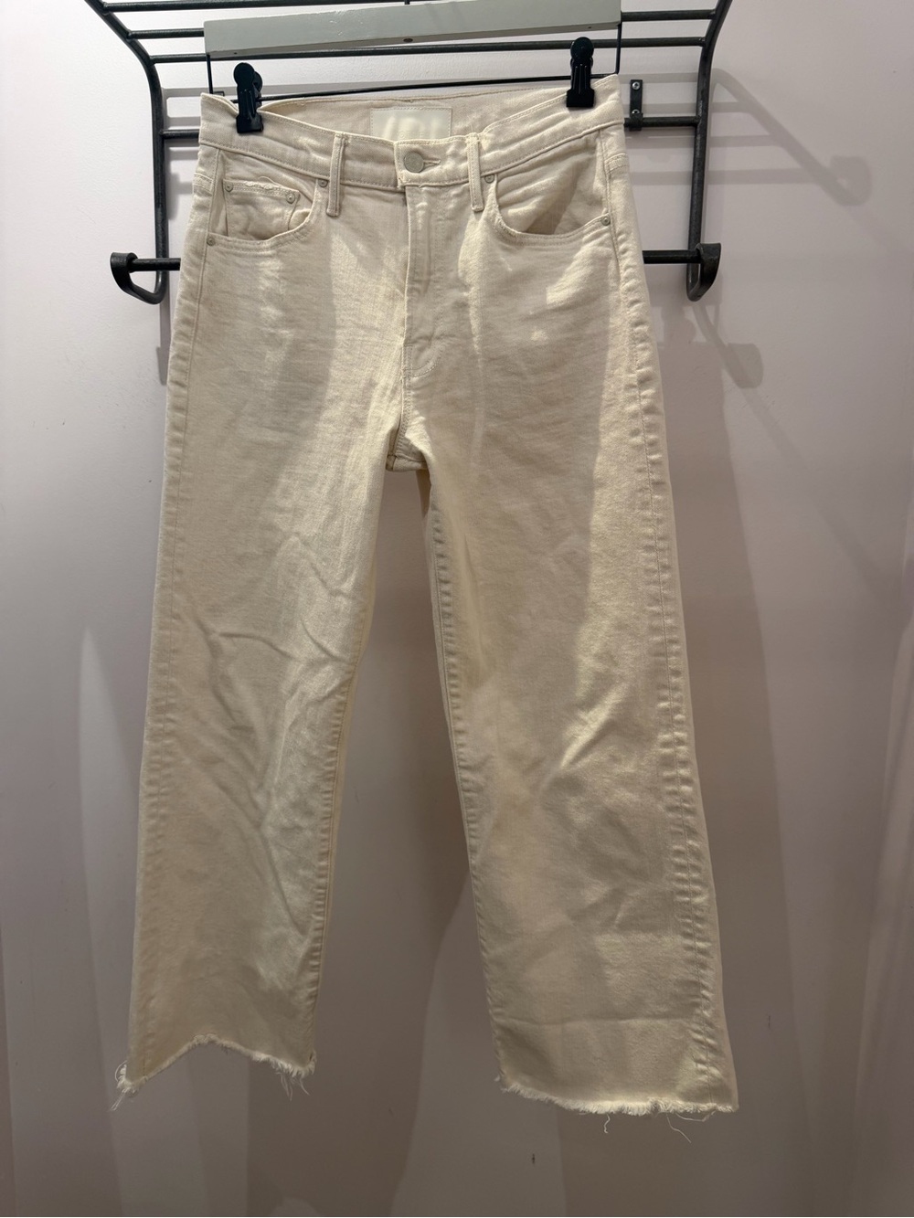 MOTHER Denim  The Mid Rise Maven Ankle Fray in Act Natural size 27